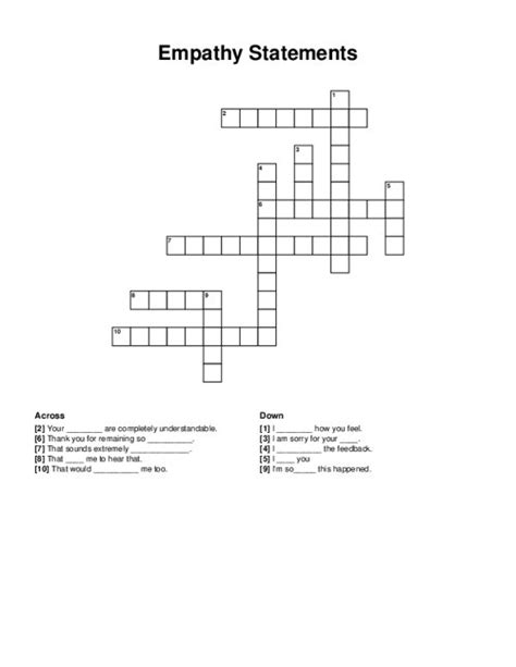 empathy crossword clue